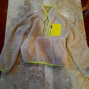 Cropped zip up sweater